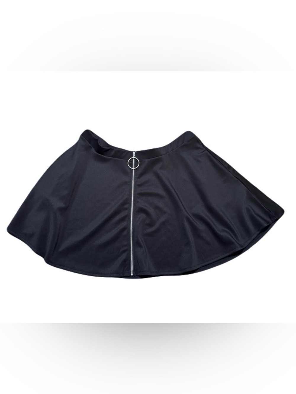 Black O-Ring Zipper Skirt Hot Topic Polyester Spandex Blend Women Plus Size 3